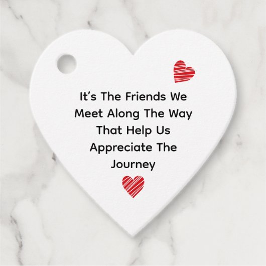 Het zijn de vrienden die we onderweg ontmoeten bedankjes labels (Voorkant)