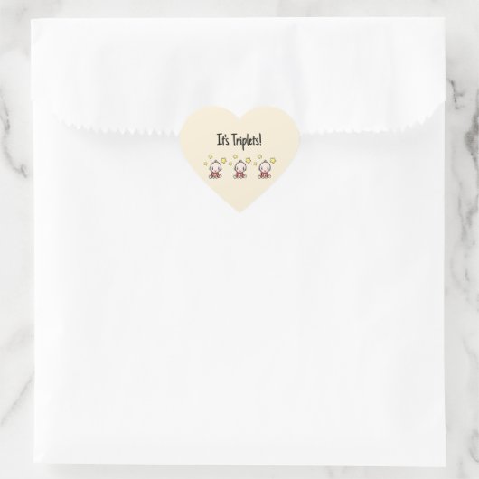 Het zijn drieling!, drieling baby's, unisex, neutr hart sticker (Tas)
