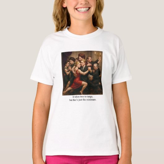 Het zijn er altijd twee die tango dansen t-shirt (Voorkant)