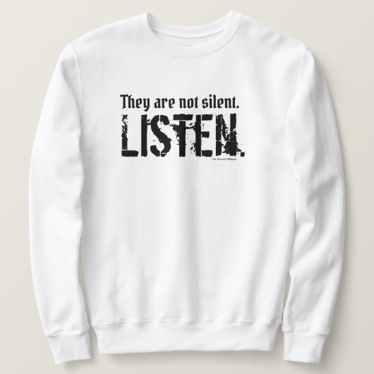 Het zijn geen Silent Simple Petten Crew (White) Trui (Design voorkant)