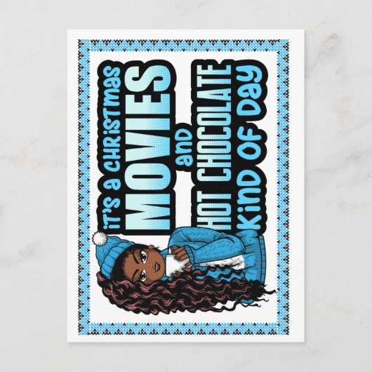 Het zijn kerstfilms en warme chocolademelk feestdagenkaart (Voorkant)