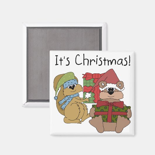 Het zijn kerstshirts en cadeautjes magneet (Voorkant / Achterkant)