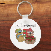 Het zijn kerstshirts en cadeautjes sleutelhanger (Voorkant)