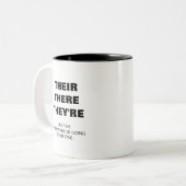 Het zijn leraren grammatica grappig. tweekleurige koffiemok (Voorkant links)