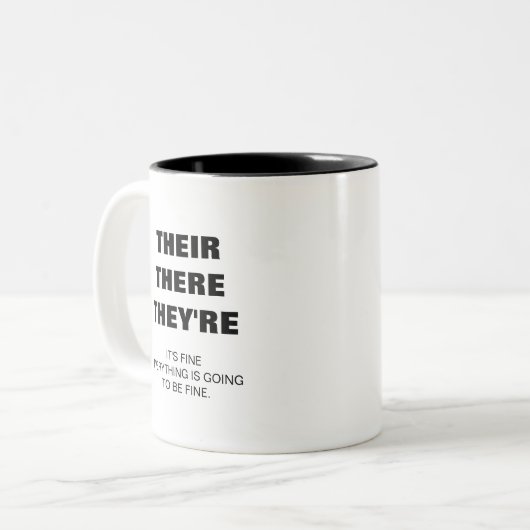 Het zijn leraren grammatica grappig. tweekleurige koffiemok (Voorkant links)