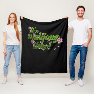 Het zijn Mahjong Time Game Mahjong Player Games Fleece Deken