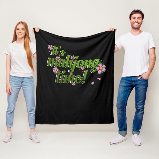 Het zijn Mahjong Time Game Mahjong Player Games Fleece Deken (In situ)