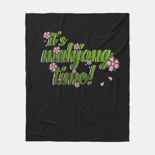 Het zijn Mahjong Time Game Mahjong Player Games Fleece Deken (Voorkant)