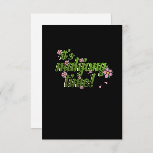 Het zijn Mahjong Time Game Mahjong Player Games RSVP Kaartje (Voorkant / Achterkant)