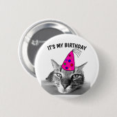 HET ZIJN MIJN VERJAARDAG KAT BUTTONNEN RONDE BUTTON 5,7 CM (Voorkant /achterkant)