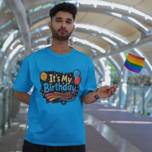 Het zijn mijn verjaardagsballonnen en wervelingen t-shirt