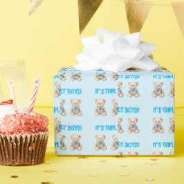 Het zijn triplet jongens!, Baby Tripletten Cadeauv Cadeaupapier