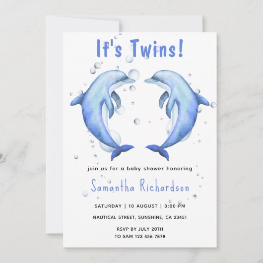 Het zijn tweelingdolfijnen onder het Zeeen Baby sh Kaart (Voorkant)