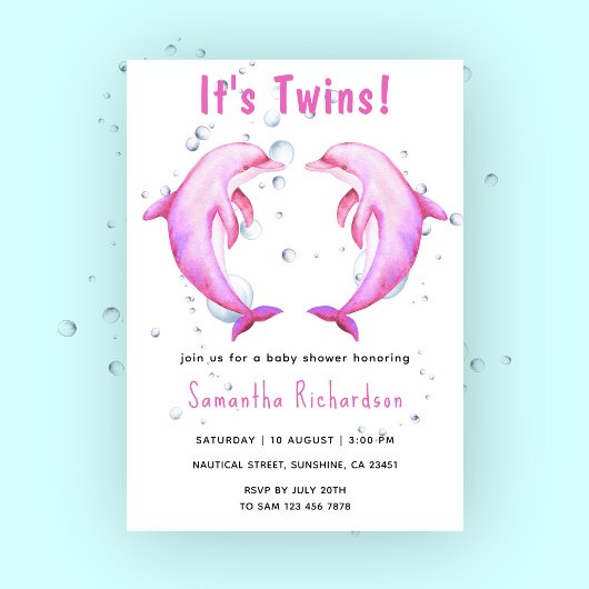 Het zijn tweelingdolfijnen onder het Zeeen Baby sh Kaart