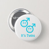 Het zijn tweelingjongens ronde button 5,7 cm (Voorkant /achterkant)