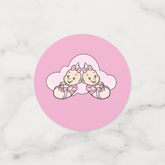 Het zijn tweelingmeisjes! Baby showers confetti (Kleine voorkant)