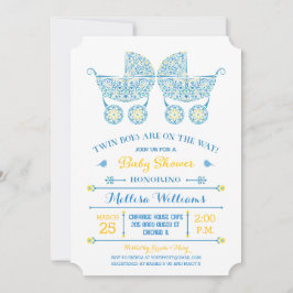Het zijn Twin Boys! Twins Baby shower uitnodiging