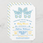 Het zijn Twin Boys! Twins Baby shower uitnodiging (Voorkant / Achterkant)