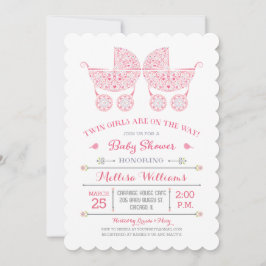 Het zijn Twin Girls! Twins Baby shower uitnodiging