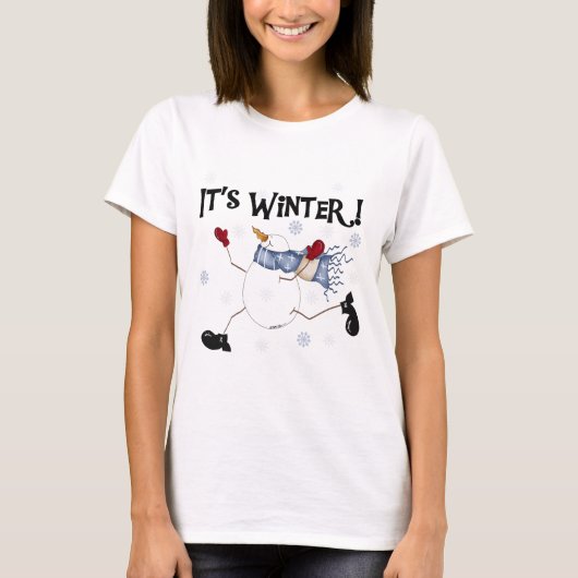 Het zijn Winter Snowman Feestdagen T-shirt (Voorkant)