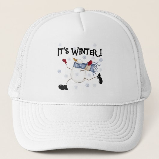 Het zijn Winter Snowman Feestdagen Trucker Pet (Voorkant)