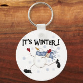 Het zijn Winter Snowman Tshirts en Cadeaus Sleutelhanger (Voorkant)
