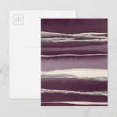 Het zilver nam Paarse Abstracte Druk toe Briefkaart (Voorkant / Achterkant)