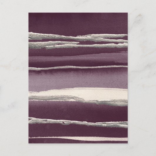 Het zilver nam Paarse Abstracte Druk toe Briefkaart (Voorkant)
