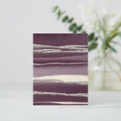 Het zilver nam Paarse Abstracte Druk toe Briefkaart (Staand voorkant)