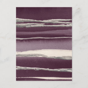 Het zilver nam Paarse Abstracte Druk toe Briefkaart