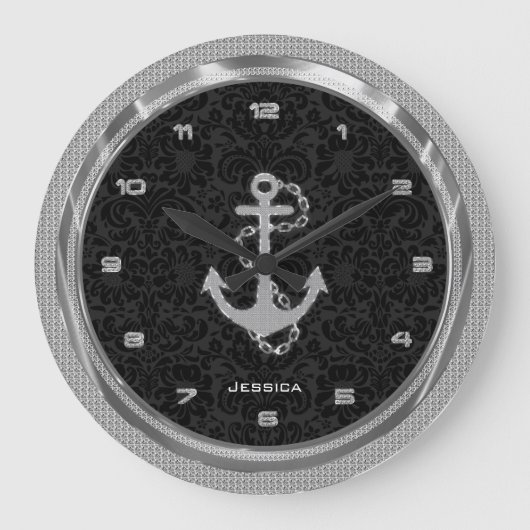 Het zilver schittert de Zeevaart Zwarte Grote Klok (Voorkant)