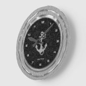 Het zilver schittert Zeevaart Zwarte Achtergrond 2 Grote Klok (Hoek)