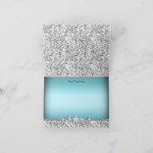 Het zilveren Blauw schittert & dankt de Boog van Bedankkaart (Binnen)