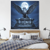 Het Zilveren Maanreliek Canvas Afdruk (Insitu (Slaapkamer))