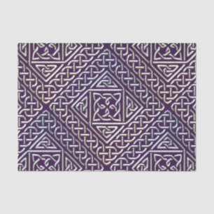 Het zilveren Paarse Vierkante Patroon van de Tissuepapier