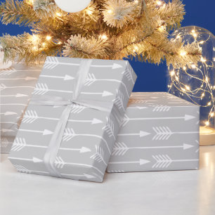 Het zilveren Patroon van Pijlen Cadeaupapier