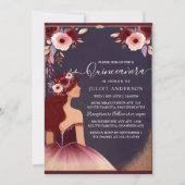 Het Zilveren Pruim Kant Gown Boho Bourgogne Quince Kaart (Voorkant)