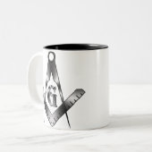 Het zilversymbool tweekleurige koffiemok (Voorkant links)