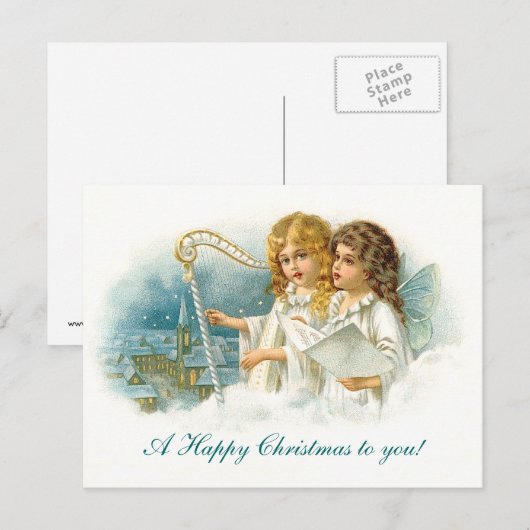 Het zingen de Engelen van Kerstmis Feestdagenkaart (Voorkant / Achterkant)