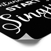 Het zingen van de Muziek Lover Attentie kan beginn Poster (Hoek)