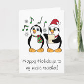 Het Zingen van de Pinguïnen van Kerstmis van de Feestdagen Kaart (Voorkant)