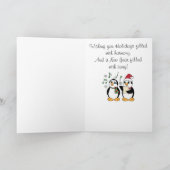 Het Zingen van de Pinguïnen van Kerstmis van de Feestdagen Kaart (Binnen)