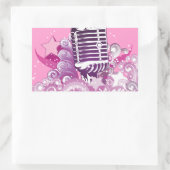 het zingen van diva microfoonsterren en zwemmels rechthoekige sticker (Tas)