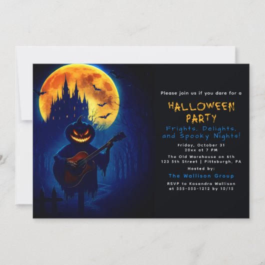 Het zingen van Halloween Pumpkin Kaart (Voorkant)