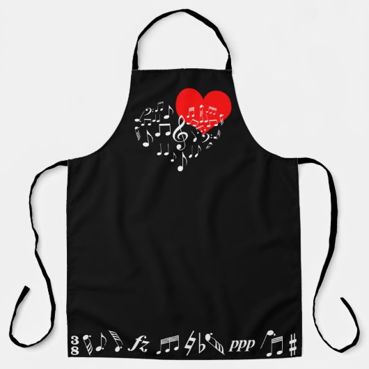 Het zingende hart elegant schort (Voorkant)
