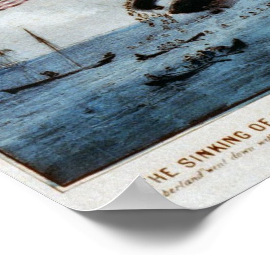 Het zinken van de "Cumberland" Poster (Hoek)