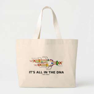 Het zit allemaal in de DNA-Humor voor moleculaire Grote Tote Bag