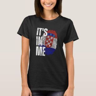 Het Zit In Mij Kroatië Vlag Vingerafdruk Kroatisch T-shirt
