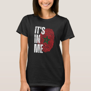 Het Zit In Mij Marokko Vlag Vingerafdruk Marokkaan T-shirt
