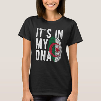 het zit in mijn DNA Algerije vlag Vingerafdruk T-shirt